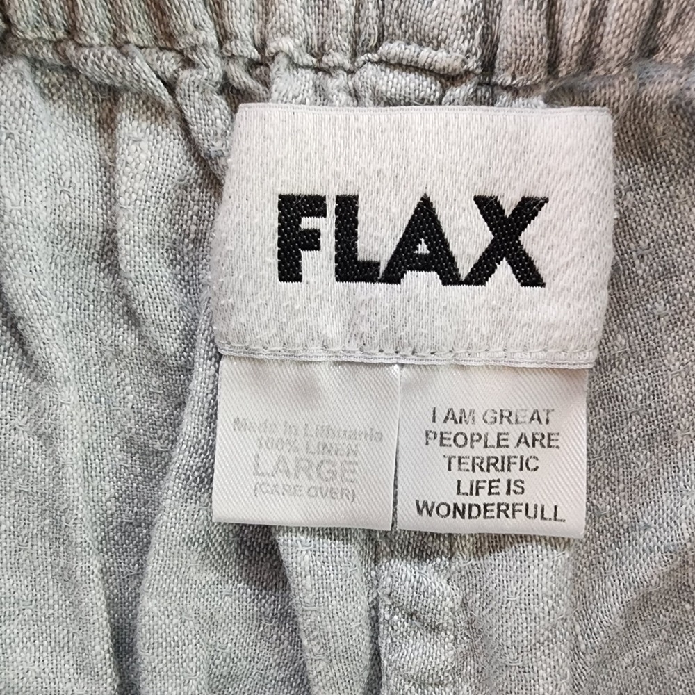 Flax Light Gray Linen Cropped Pants - Picture 5 of 5